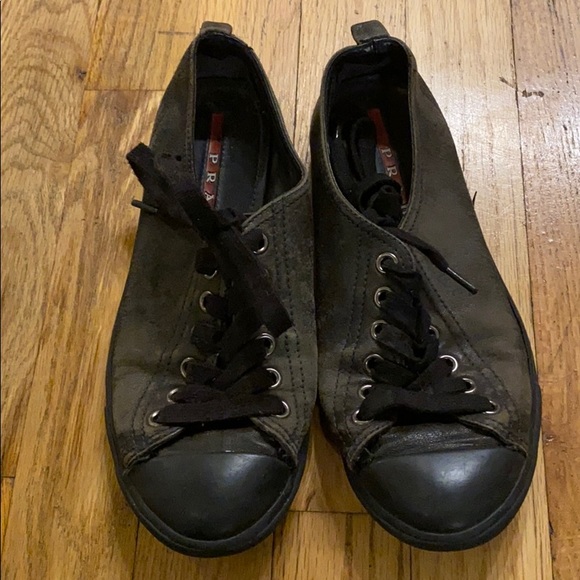 Prada black leather sneakers size 36 - Picture 1 of 8